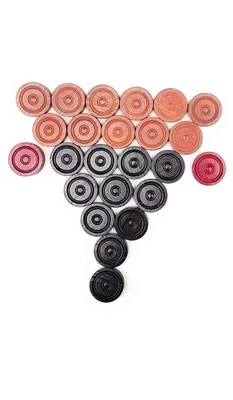 Wooden Carrom Game Coins & Striker Set Wooden Checkers (24 Pieces + 1 Striker) - Image 1 of 3
