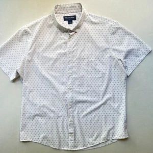 Mizzen Main Shirt Mens XL Leeward Trim Fit Button Up White Micro Floral White SS - Picture 1 of 7