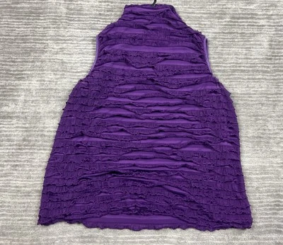 Top New Directions para mujer 2X púrpura sin mangas con volantes mezcla de poliéster Foto 1 de 4