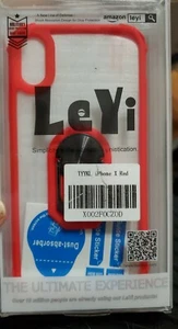 New Red LeYi iPhone X Case Clear & Red Shock Absorption, Military Grade - Picture 1 of 5