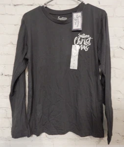 Womens Gray Southern Y'all Long Sleeve T-Shirt size M/Ho Ho Ho Y'all - Picture 1 of 4