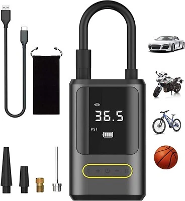 MORRENT Elektrische Luftpumpe Akku Kabellos Auto Reifen Druckluft Luftkompressor digital