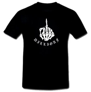 Dilligaf Do I look like I give a ....Tee t shirt Skeleton hand middle finger - Picture 1 of 2