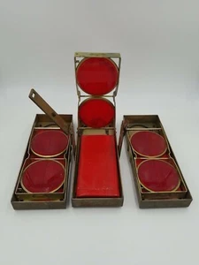 RARE VINTAGE CABCO NO995 FLIP UP METAL FLARE RED FOLD UP SET 3 IN CASE USA - Picture 1 of 5