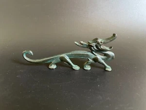 Antique Chinese Iron Standing Dragon Figural Brush Rest Holder #2 - Picture 1 of 8