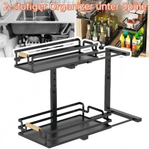 2-Tier Under Sink Organizer Pull out Cabinet Organizer Shelf Height Adjustable - Bild 1 von 6