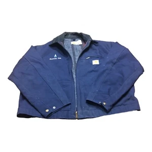 Vintage Carhartt Detroit Jacke JB102 Blau 55 L Roanoke Gas Made in USA Herren - Bild 1 von 8