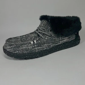 Hey Dude Wendy Fold Boho schwarz Kunstfell gefüttert Loafer Slipper Schuhe W11 - Bild 1 von 7
