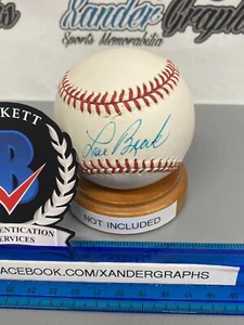 LOU BROCK MLB SIGNED AUTOGRAPHED RAWLINGS ROMLB OML NL BASEBALL-BECKETT BAS COA - Picture 1 of 9