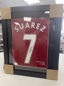 Luis Suarez Hand Signed Liverpool Icons Jersey Print In Black Frame Limited N 4 - Picture 1 of 9