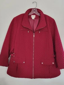 Womens St Johns Bay Quilted Coat Burgandy/Red Size 2xl - Picture 1 of 11