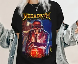 Megadeth T-shirt Vintage Short Sleeve Unisex Black Cotton Tee S-2345XL - Picture 1 of 6