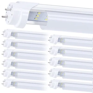 12Pack,LED Tube G13 4FT 4 Foot T8 Tube Light Bulbs 28W 6000K Clear or Milky Lens - Picture 1 of 6
