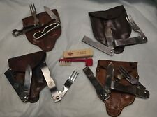 Vintage Boy Scouts Leather Case Knife Fork Set 1 Schrade