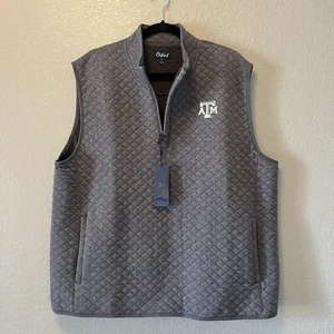 OXFORD DUVALL QUARTER ZIP VEST Grey Texas AM Quilted X-Large ~ NWT $110 - Picture 1 of 8
