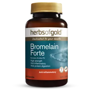 Herbs of Gold Bromelain Forte 60 Capsules Anti-Inflammatory Protein Digestion - Picture 1 of 4