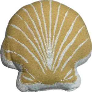 New Room Essentials 16" x 16" Seashell Shaped Toss Pillow Golden Yellow & White - Picture 1 of 4