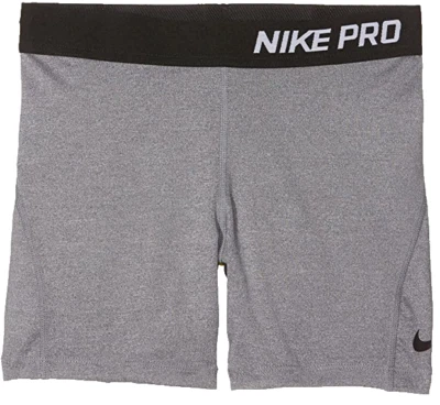 NEW NIKE PRO [L] Girl's 4.0" COMPRESSION Yoga/Gym Shorts-Grey/Black 819609-063 - Image 1 of 3