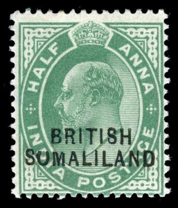 Somaliland 1903 KEVII ½a green showing 'SUMALILAND' variety MLH. SG 25c. - Picture 1 of 1