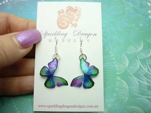 Little Butterfly Earrings Green, Blue, Purple - Fairy Jewellery, Fun Gift for - Picture 1 of 8