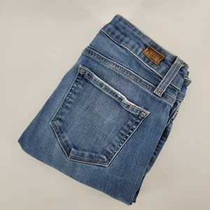 PAIGE Verdugo Crop Jeans Womens Size 27 Blue Distressed Denim Slim Fit - Picture 1 of 9
