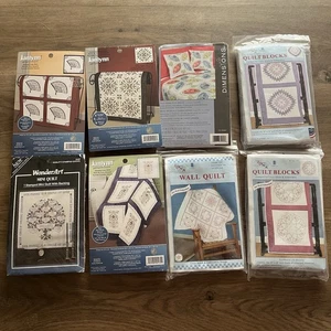 Lot Of 8 Janlynn JDNA Quilt Blocks Stamped Cross Stitch 15”-18” New - Picture 1 of 17