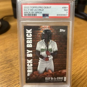 2022 Topps Pro Debutto Elly De La Cruz Brick By Brick #BB-1 (RC) Reds PSA 7 - Foto 1 di 2