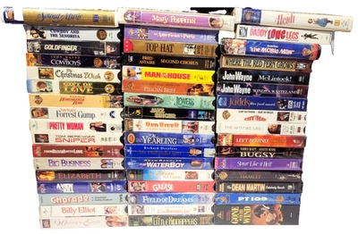 NEW VHS Tape Lot 50 Sealed Videotapes TV, Comedy, Music Action NOS 70s 80s 90s - Image 1 of 4