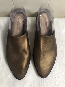 KELSI DAGGER Gold/Bronze Metallic Leather Point Toe Mules SIZE 9.5 - Picture 1 of 8