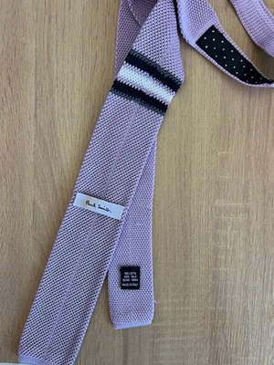 1 Corbata Paul Smith Rosa Cuadrada Tejida con Banda Gris Foto 1 de 4