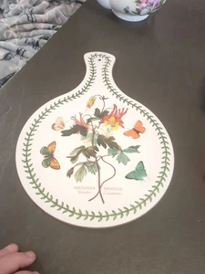 Vintage Portmeirion Botanic Garden Aquilegia Gracilis Chopping Board 14" X 9 3/4 - Picture 1 of 3