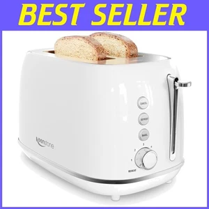 Wide Slot Stainless Steel Toaster - 6 Browning Levels, White - Picture 1 of 8