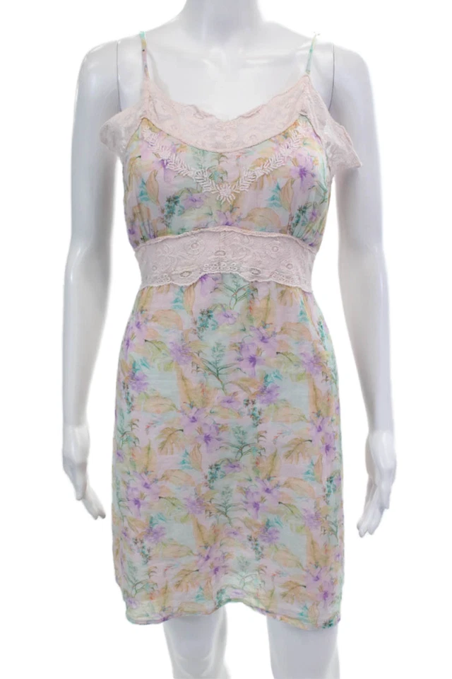 Vestido Love Shack Elegante Para Mujer Cuello en V Encaje Floral Sin Mangas Multicolor Talla 4 Foto 1 de 4