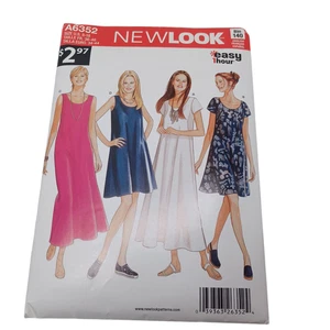 New Look 6352 Sewing Pattern Misses Dresses Easy 1 Hour Sizes 8-18 Uncut - Picture 1 of 7