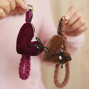 DIY Bag Pendant Heart Shape Keychain Pendant Fashion Heart Braided Keychain - Picture 1 of 12