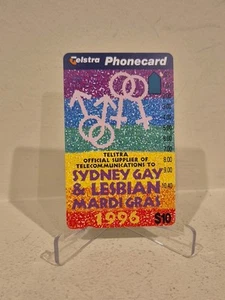 1996 Australia Sydney Gay & Lesbian Mardi Gras $10 Phone Card Mint Used - Picture 1 of 2