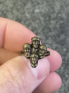 Vintage Original 1964 Brass The Beatles Ring with all 4 Beatles Faces By NEMS - Picture 1 of 3