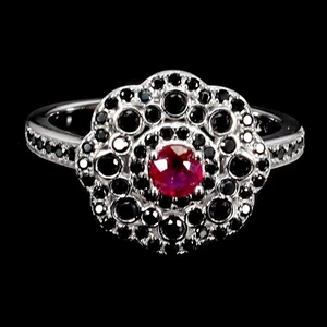 925 Sterling Silver Ring Round Ruby 3.5mm Spinel Natural Gemstone Jewelry Size 7 - Picture 1 of 14