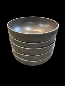 Artisanal Kitchen Supply Stoneware 6” Bowls Matte Black Lot Of 5 (10 Available) - Picture 1 of 14