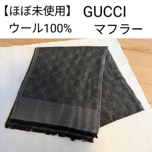 Gucci GG Pattern Foulard Laine 100% pour Homme 14,17x66,93 Pouces du Japon Authentique - Photo 1/17