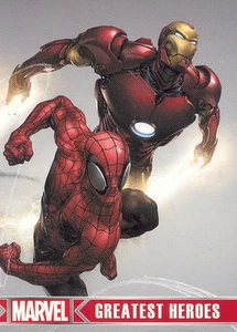 MARVEL GREATEST HEROES 2012 TARJETA PROMOCIONAL RITTENHOUSE P1 SPIDER-MAN IRON MAN - Imagen 1 de 2