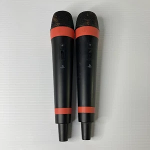 2x Genuine Red Wireless Singstar Microphone (PS2/PS3 Compatible) *FOR PARTS* - Picture 1 of 7