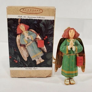 Hallmark Keepsake Caroling Angel Christmas Ornament Redhead Metal Wings Folk Art - Picture 1 of 9