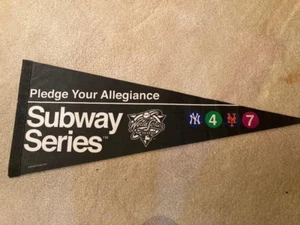 2000 World Series New York Yankees New York Mets Pennant Flag Subway Series - Picture 1 of 1