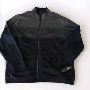 APT.9 NWT Sweater Men's SZ XXL Gray & Black Long Sleeve Zipper Cotton Polyester - Picture 1 of 16