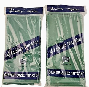 Ostrow Textiles 8 Dinner Napkins Luxury Cloth Moss Green 18 x 18 in. - Picture 1 of 5