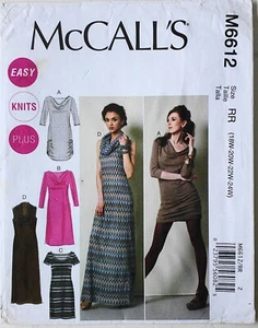 McCalls 6612 EASY Womens Plus Dresses Sewing Pattern Sz 18W-24W - Picture 1 of 1