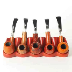 5 Pipes Tobacco Display Rack Tobacco Pipe Wooden Smoking Pipe Shelf Stand - Picture 1 of 9