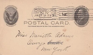 États-Unis 1906 Newark NJ à OSWEGO NY carte postale un cent tramway timbre à main McKinle - Photo 1/3