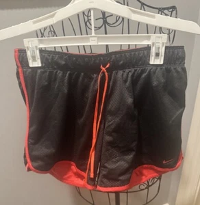 Nike Women's Running Shorts Dri-Fit Mesh Black and Red Size Medium - Picture 1 of 5